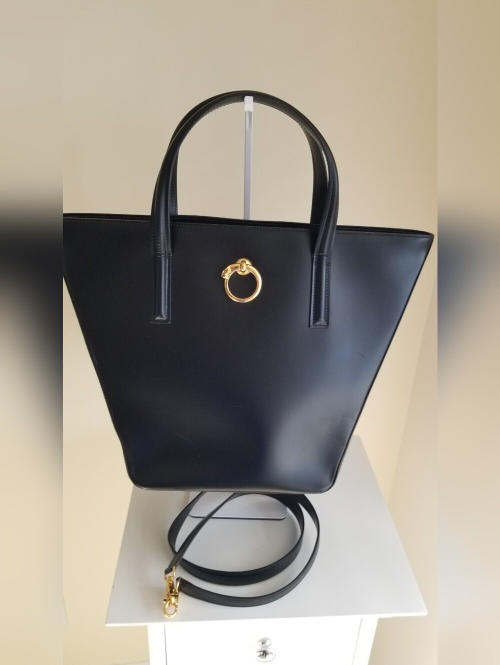 Cartier Classic Black Bucket with Traditional Gold Logo Emblem
